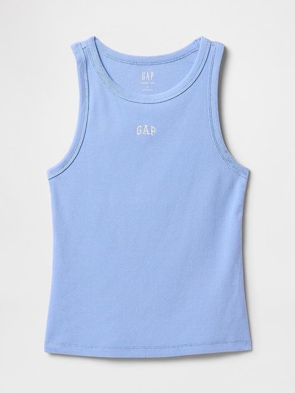 GAP Women's Modern Rib Logo Halter Top Size M In Shirting Blue